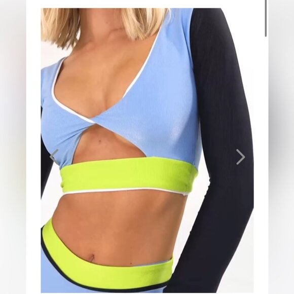 NWT OneOne Swimwear Bikini Set Hawaii Karen Paulina Long Sleeve High Waist NEW - Picture 5 of 12